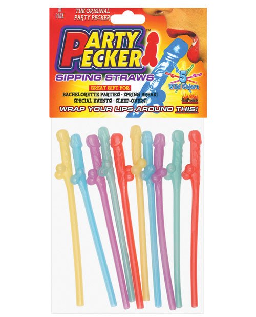 Party Pecker Straws - Asst. Colors Pack Of 10 | Shop Lowest Prices at fonlove.shop