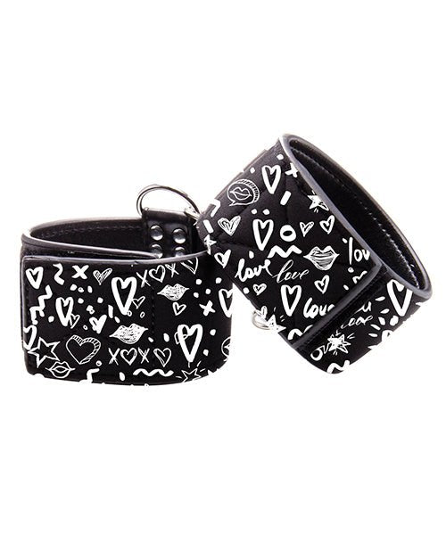 Shots Ouch Love Street Art Fashion Printed Ankle Cuffs - Black | Shop Lowest Prices at fonlove.shop