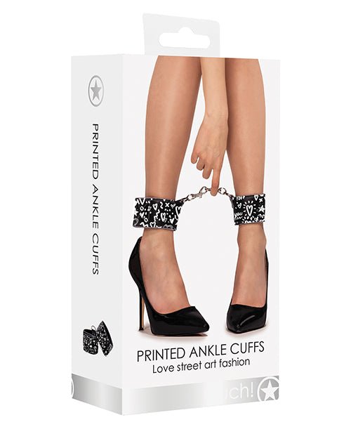 Shots Ouch Love Street Art Fashion Printed Ankle Cuffs - Black | Shop Lowest Prices at fonlove.shop