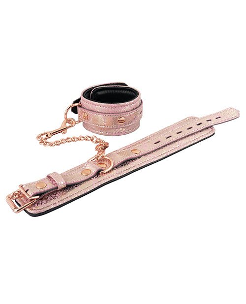 Spartacus Ankle Restraints W/leather Lining - Pink Snakeskin Micro Fiber | Shop Lowest Prices at fonlove.shop