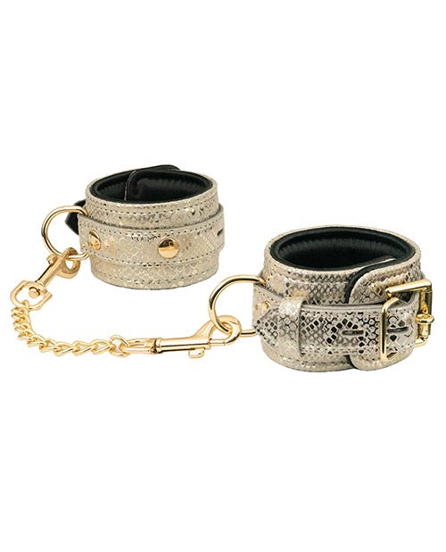 Spartacus Wrist Restraints W/leather Lining - White Snakeskin Micro Fiber | Shop Lowest Prices at fonlove.shop