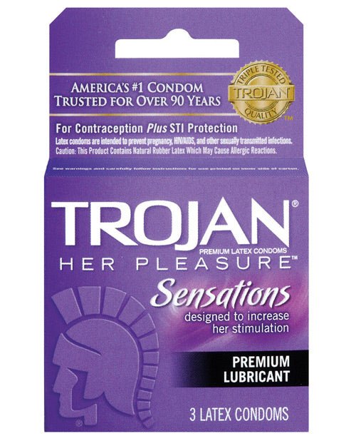 Trojan Her Pleasure Condoms - Box Of 3 | Shop Lowest Prices at fonlove.shop