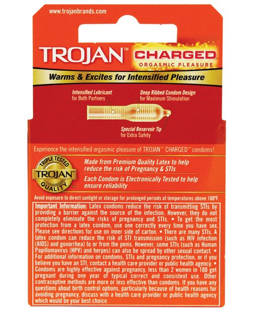 Trojan Intensified Charged Condoms - Box Of 3 | Shop Lowest Prices at fonlove.shop