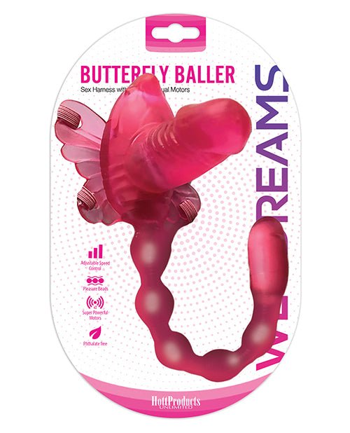 Wet Dreams Butterfly Baller Sex Harness W/dildo - Pink | Shop Lowest Prices at fonlove.shop