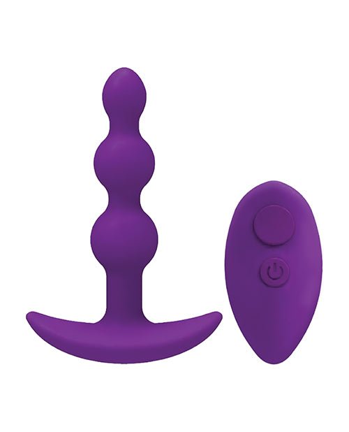 A Play Beaded Rechargeable Silicone Anal Plug w/Remote - Purple | Shop Lowest Prices at fonlove.shop
