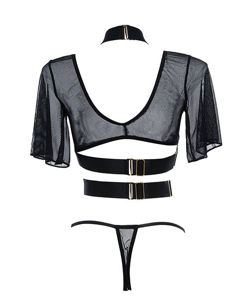 Adore Dreamer Sheer Mesh Strappy Top & Thong Black O/S | Shop Lowest Prices at fonlove.shop