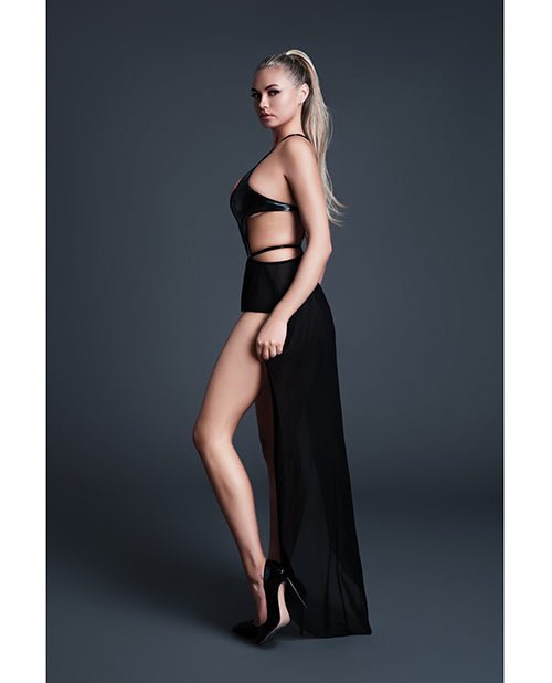 Allure Take Me Latex Look Vinyl and Mesh Teddy w/Attached Skirt - Black LG | Shop Lowest Prices at fonlove.shop
