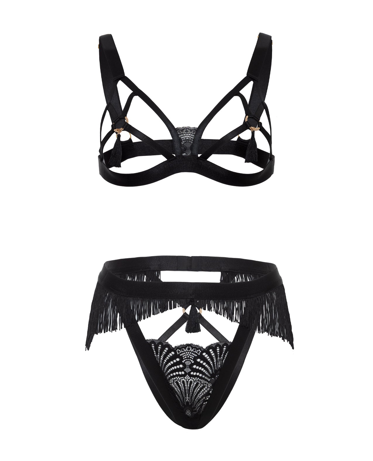 Annika Open Cup 2 pc Set w/Fringe and Tassel Detail | Shop Lowest Prices at fonlove.shop