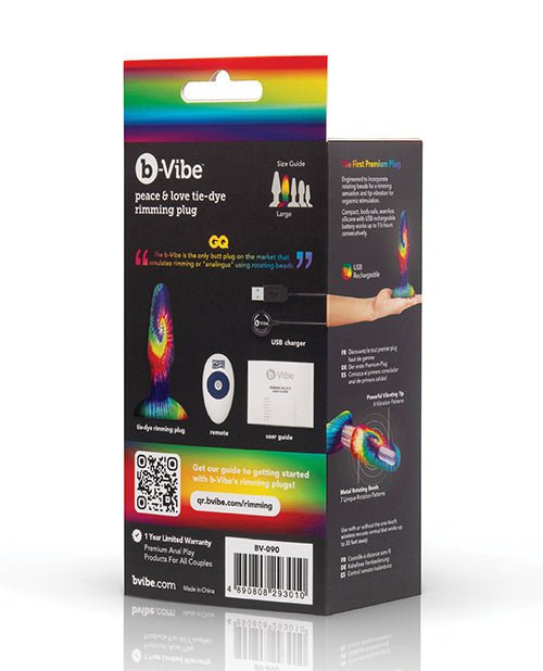 b - Vibe Peace & Love Tie - Dye Rimming Plug - Special Edition | Shop Lowest Prices at fonlove.shop