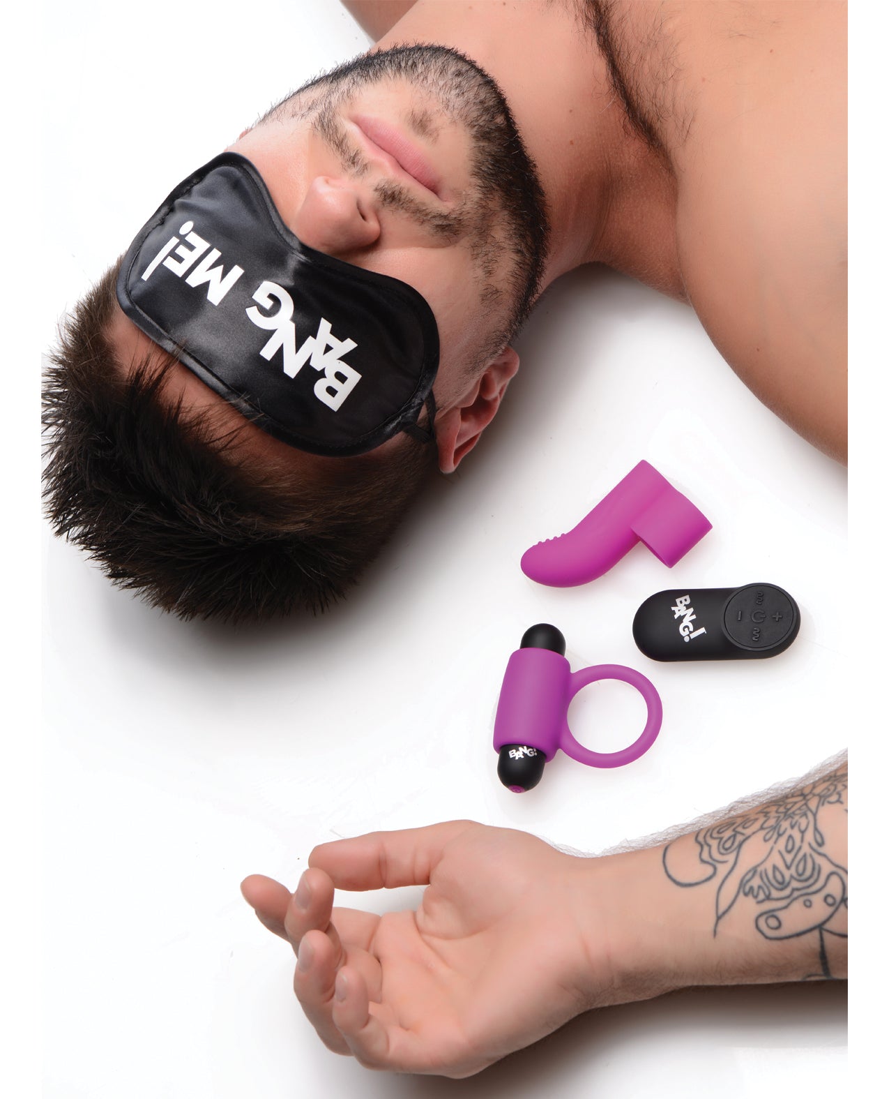 Bang! Couple's Kit with RC Bullet, Blindfold, Cock Ring & Finger Vibe - Purple | Shop Lowest Prices at fonlove.shop