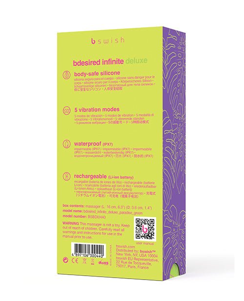 Bdesired Infinite Deluxe Paradise Vibrator - Green | Shop Lowest Prices at fonlove.shop