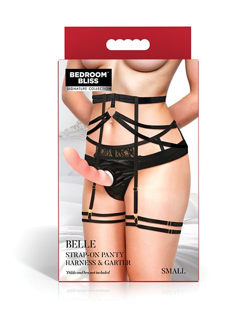 Bedroom Bliss Belle Strap - On Panty Harness & Garter - Small | Shop Lowest Prices at fonlove.shop