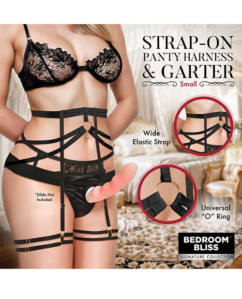 Bedroom Bliss Belle Strap - On Panty Harness & Garter - Small | Shop Lowest Prices at fonlove.shop