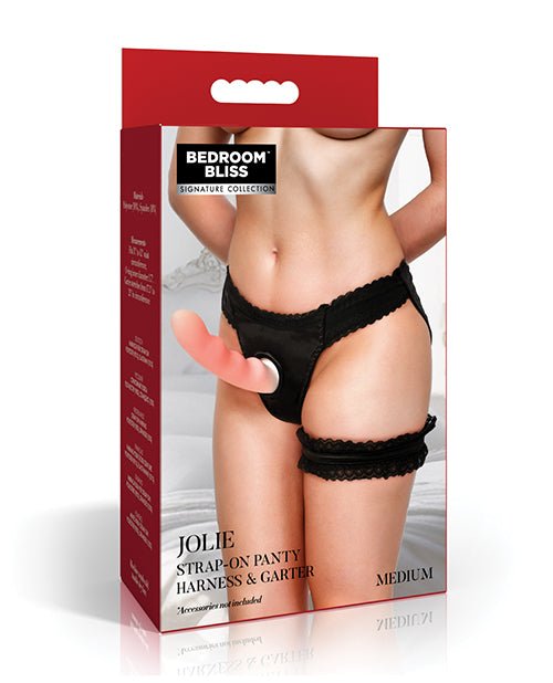 Bedroom Bliss Jolie Strap - On Panty Harness & Garter - Medium | Shop Lowest Prices at fonlove.shop
