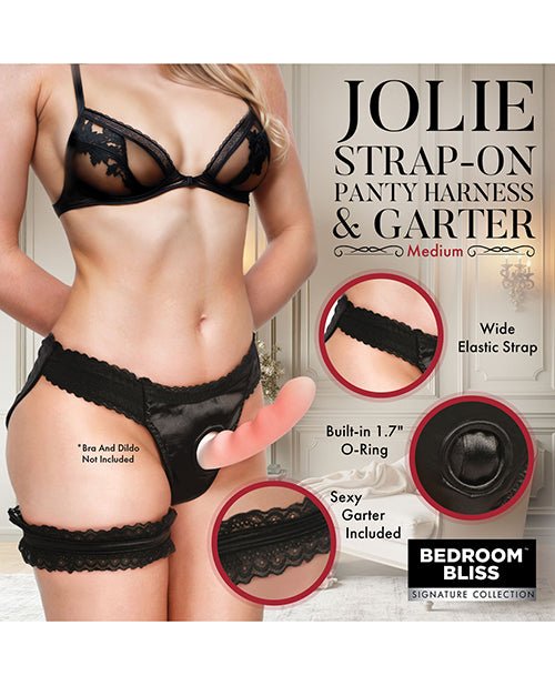 Bedroom Bliss Jolie Strap - On Panty Harness & Garter - Medium | Shop Lowest Prices at fonlove.shop