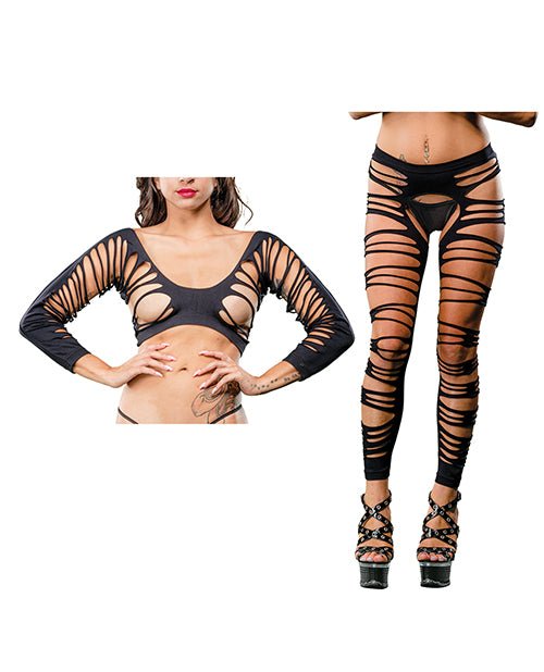 Beverly Hills Naughty Girl Crotchless Side Straps Leggings Black O/S | Shop Lowest Prices at fonlove.shop