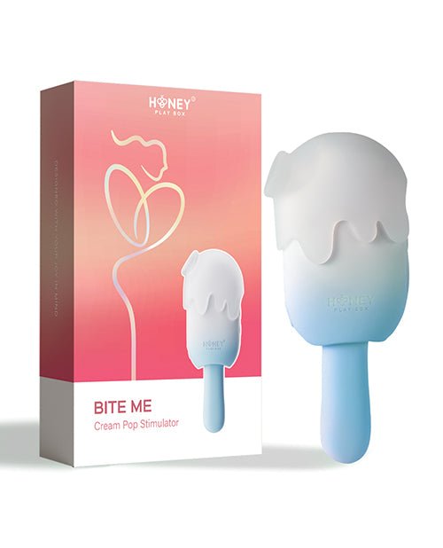 Bite Me Sucking, Tapping & Vibrating Cream Pop Stimulator - Blue/White | Shop Lowest Prices at fonlove.shop