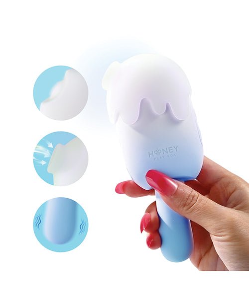 Bite Me Sucking, Tapping & Vibrating Cream Pop Stimulator - Blue/White | Shop Lowest Prices at fonlove.shop