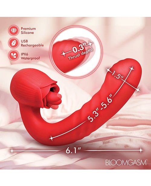 Bloomgasm Boom Bloom Thrusting & Licking Rose Vibrator | Shop Lowest Prices at fonlove.shop