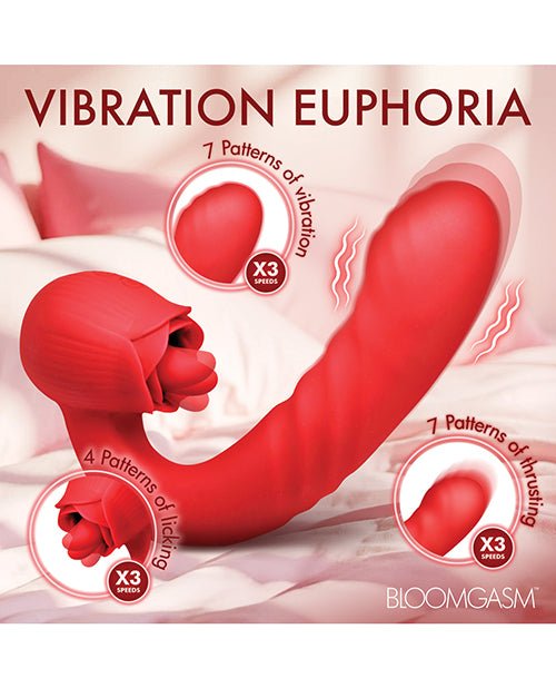 Bloomgasm Boom Bloom Thrusting & Licking Rose Vibrator | Shop Lowest Prices at fonlove.shop
