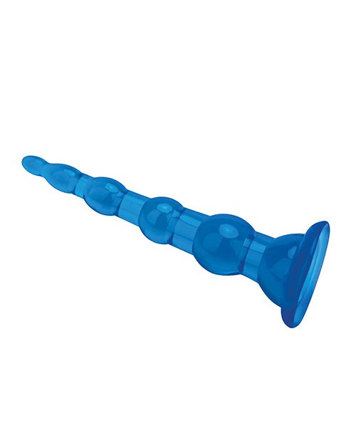 Blue Line C & B 6.75" Anal Beads w/Suction Base - Jelly Blue | Shop Lowest Prices at fonlove.shop