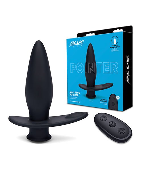 Blue Line Vibrating Anal Plug Pointer w/Remote - Black | Shop Lowest Prices at fonlove.shop