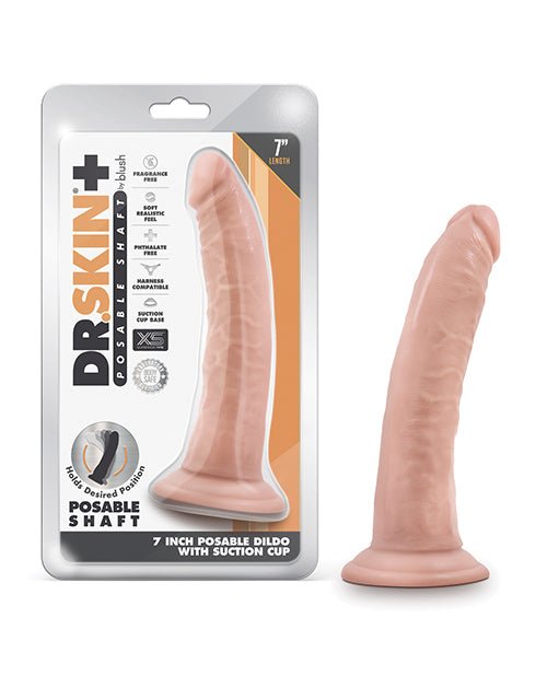 Blush Dr. Skin Plus 7" Posable Dildo - Vanilla | Shop Lowest Prices at fonlove.shop