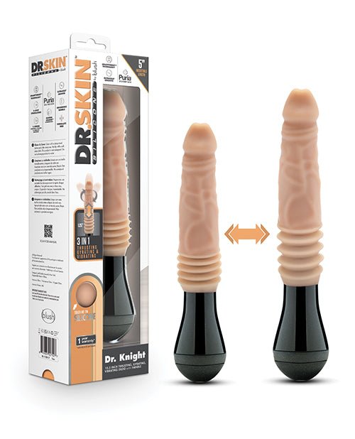 Blush Dr. Skin Silicone Dr. Knight Thrusting Gyrating Vibrating Dildo - Beige | Shop Lowest Prices at fonlove.shop