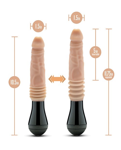 Blush Dr. Skin Silicone Dr. Knight Thrusting Gyrating Vibrating Dildo - Beige | Shop Lowest Prices at fonlove.shop
