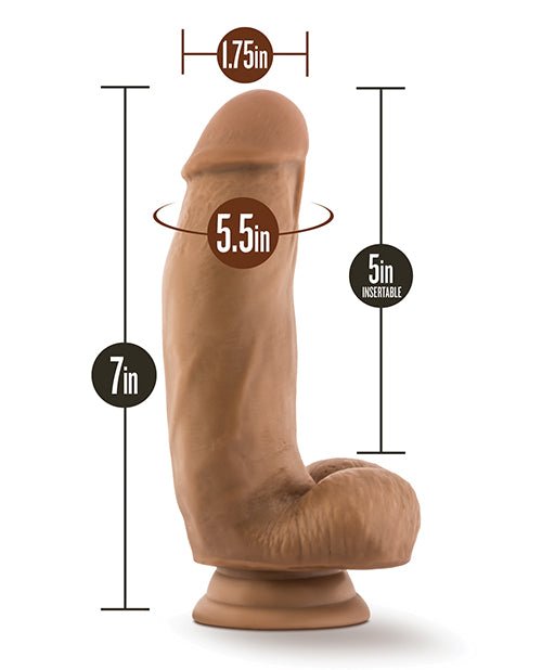 Blush Dr. Skin Silicone Dr. Samuel 7" Dildo w/Balls - Mocha | Shop Lowest Prices at fonlove.shop
