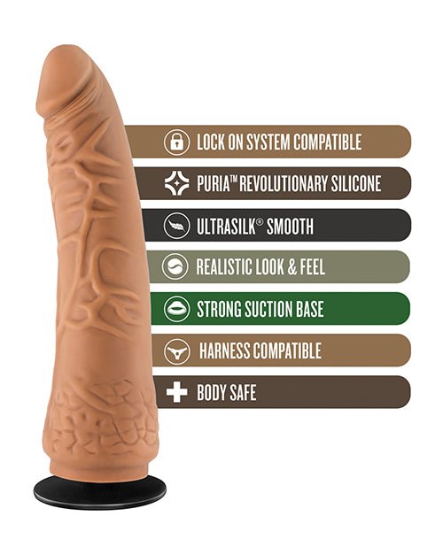 Blush Lock On 7.5" Hexanite Dildo w/Suction Cup Adapter - Mocha | Shop Lowest Prices at fonlove.shop