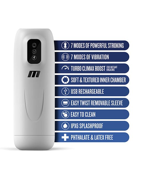 Blush M for Men Robo Bator Powered Vibrating Stroker - White | Shop Lowest Prices at fonlove.shop