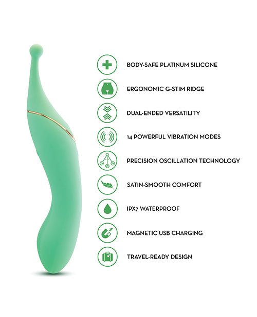 Blush Stella 7 Inch Dual - Ended Clitoral G - Spot Vibrating Wand With Precision Stimulation – Green | Shop Lowest Prices at fonlove.shop