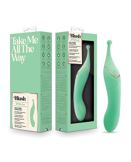 Blush Stella 7 Inch Dual - Ended Clitoral G - Spot Vibrating Wand With Precision Stimulation – Green | Shop Lowest Prices at fonlove.shop