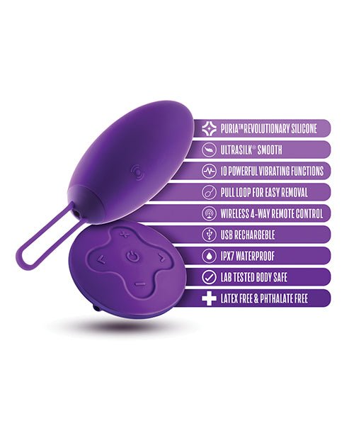 Blush Wellness Imara Vibrating Egg w/Remote - Purple | Shop Lowest Prices at fonlove.shop