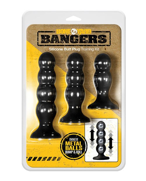Boneyard Bangers Silicone Butt Plug Training Kit - Black | Shop Lowest Prices at fonlove.shop