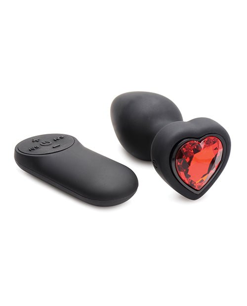 Booty Sparks 28X Silicone Vibrating Red Heart Anal Plug w/Remote - Small | Shop Lowest Prices at fonlove.shop