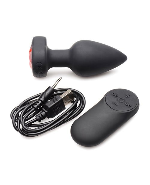 Booty Sparks 28X Silicone Vibrating Red Heart Anal Plug w/Remote - Small | Shop Lowest Prices at fonlove.shop