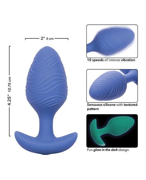 Cheeky Glow in the Dark Vibrating Butt Plug - Large Blue | Shop Lowest Prices at fonlove.shop