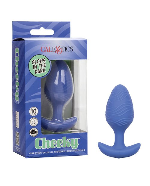 Cheeky Glow in the Dark Vibrating Butt Plug - Large Blue | Shop Lowest Prices at fonlove.shop