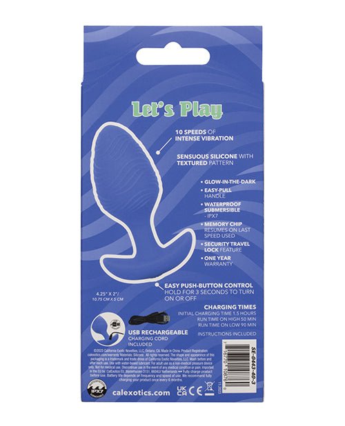 Cheeky Glow in the Dark Vibrating Butt Plug - Large Blue | Shop Lowest Prices at fonlove.shop