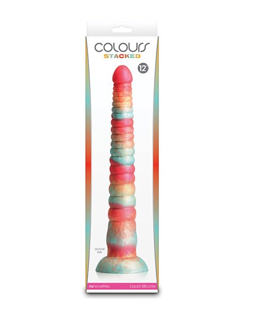 Colours Stacked 12" Dildo - Red/Gold | Shop Lowest Prices at fonlove.shop