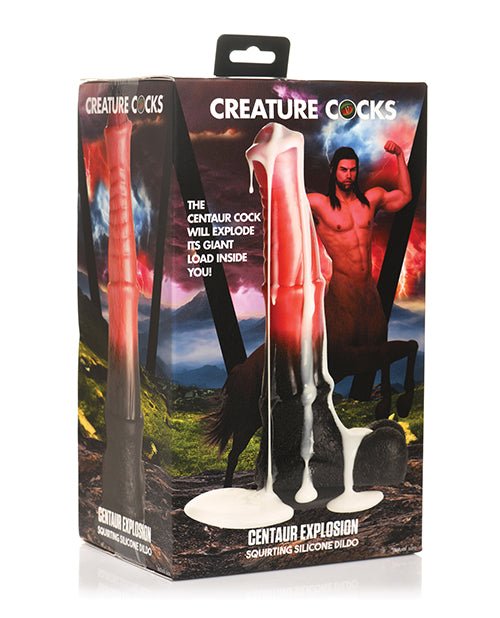 Creature Cocks Centaur Explosion Squirting Silicone Dildo - Black/Peach | Shop Lowest Prices at fonlove.shop
