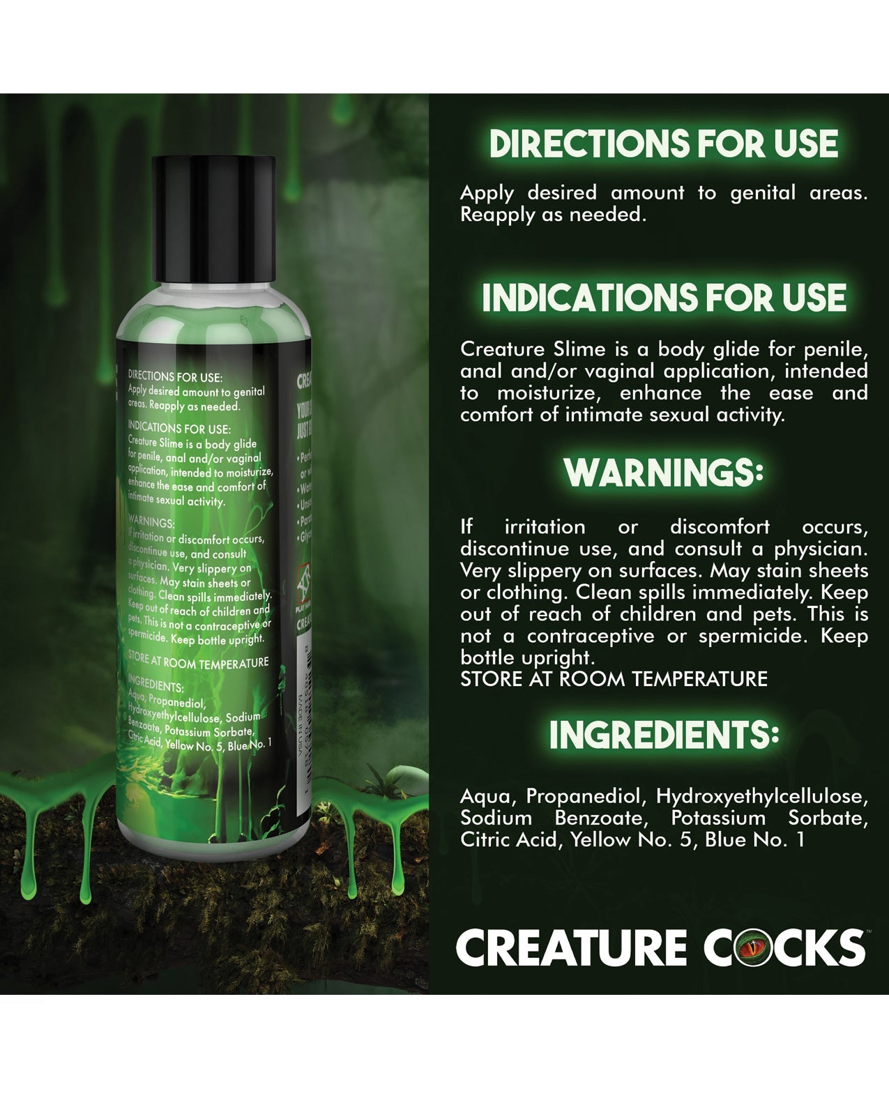 Creature Cocks - Creature Slime Green Slime Water - Based Lubricant 4 oz | Shop Lowest Prices at fonlove.shop