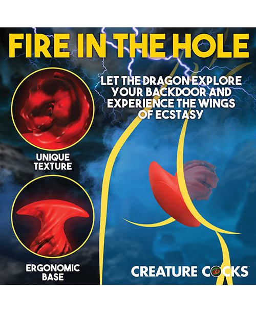 Creature Cocks Dragonspawn Silicone Butt Plug Medium - Black/Red | Shop Lowest Prices at fonlove.shop