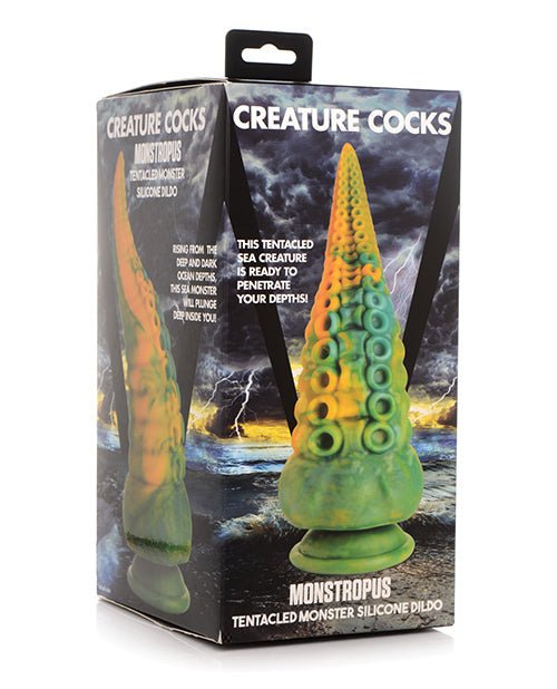 Creature Cocks Monstropus Tentacled Monster Silicone Dildo - Green/yellow | Shop Lowest Prices at fonlove.shop