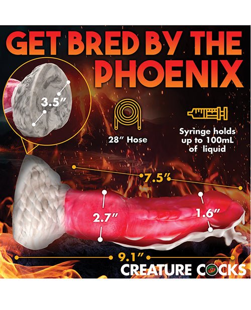 Creature Cocks Resurrector Phoenix Squirting Silicone Dildo - Red/White | Shop Lowest Prices at fonlove.shop