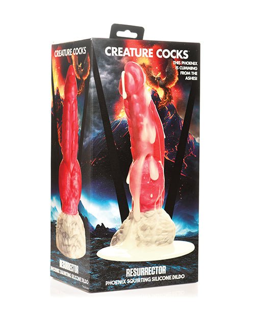 Creature Cocks Resurrector Phoenix Squirting Silicone Dildo - Red/White | Shop Lowest Prices at fonlove.shop