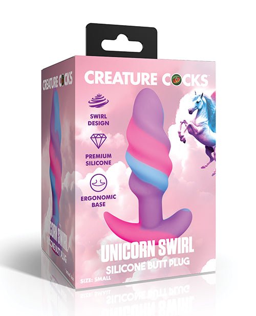 Creature Cocks - Unicorn Swirl Silicone Butt Plug - Small | Shop Lowest Prices at fonlove.shop