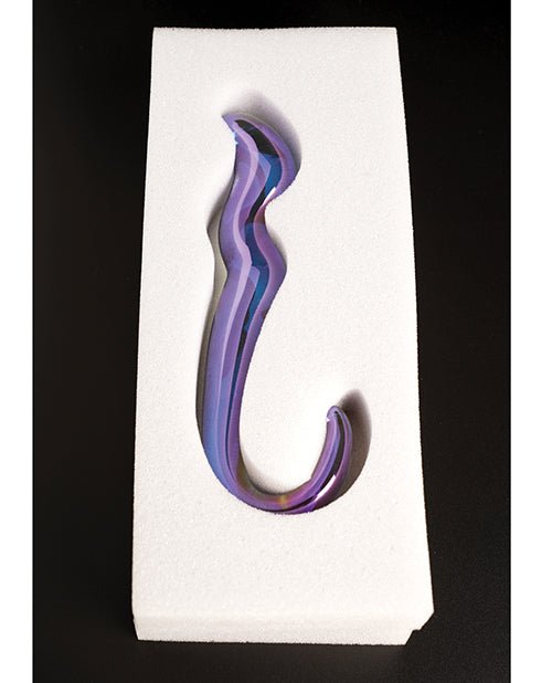 Cristal Blue Flame Curved Glass Dildo - Purple | Shop Lowest Prices at fonlove.shop